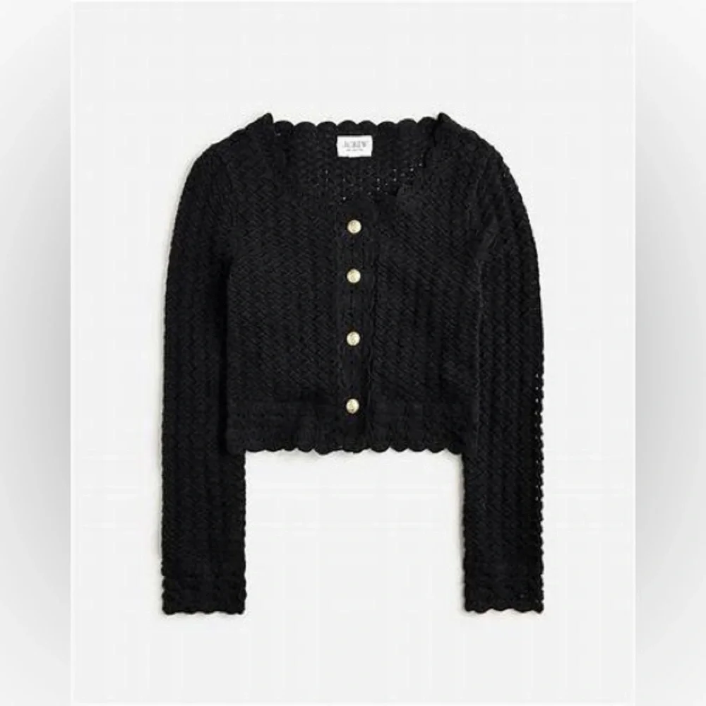 J.Crew Collection Crochet cropped cardigan sweater BS948